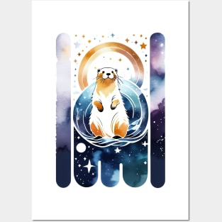 Cute Space Otter Posters and Art